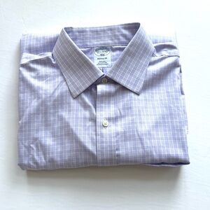 Brooks Brothers Lavender Checkered Dress Shirt regular fit 15 1/2 34/35 Men’s